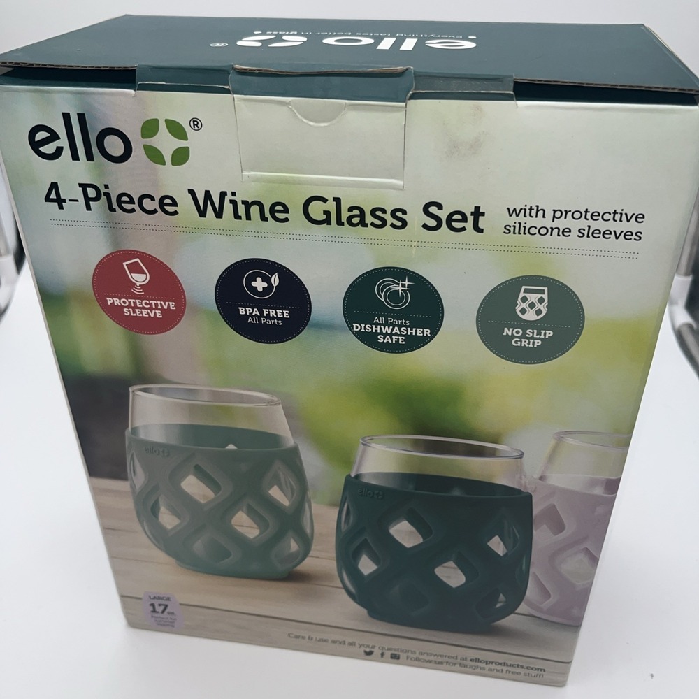 Ello Stemless Wine Glass Set 4 Glasses 17 Oz - Picture 8 of 15